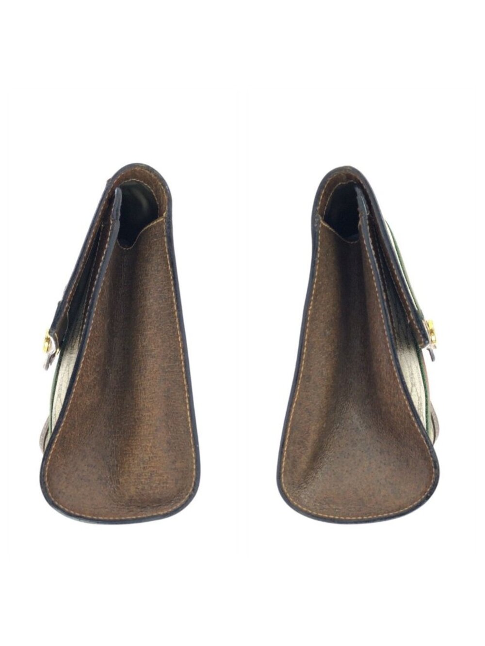 Gucci Vintage Sherry Line Gray Brown GG Supreme Canvas Leather Clutch - Picture 6 of 8